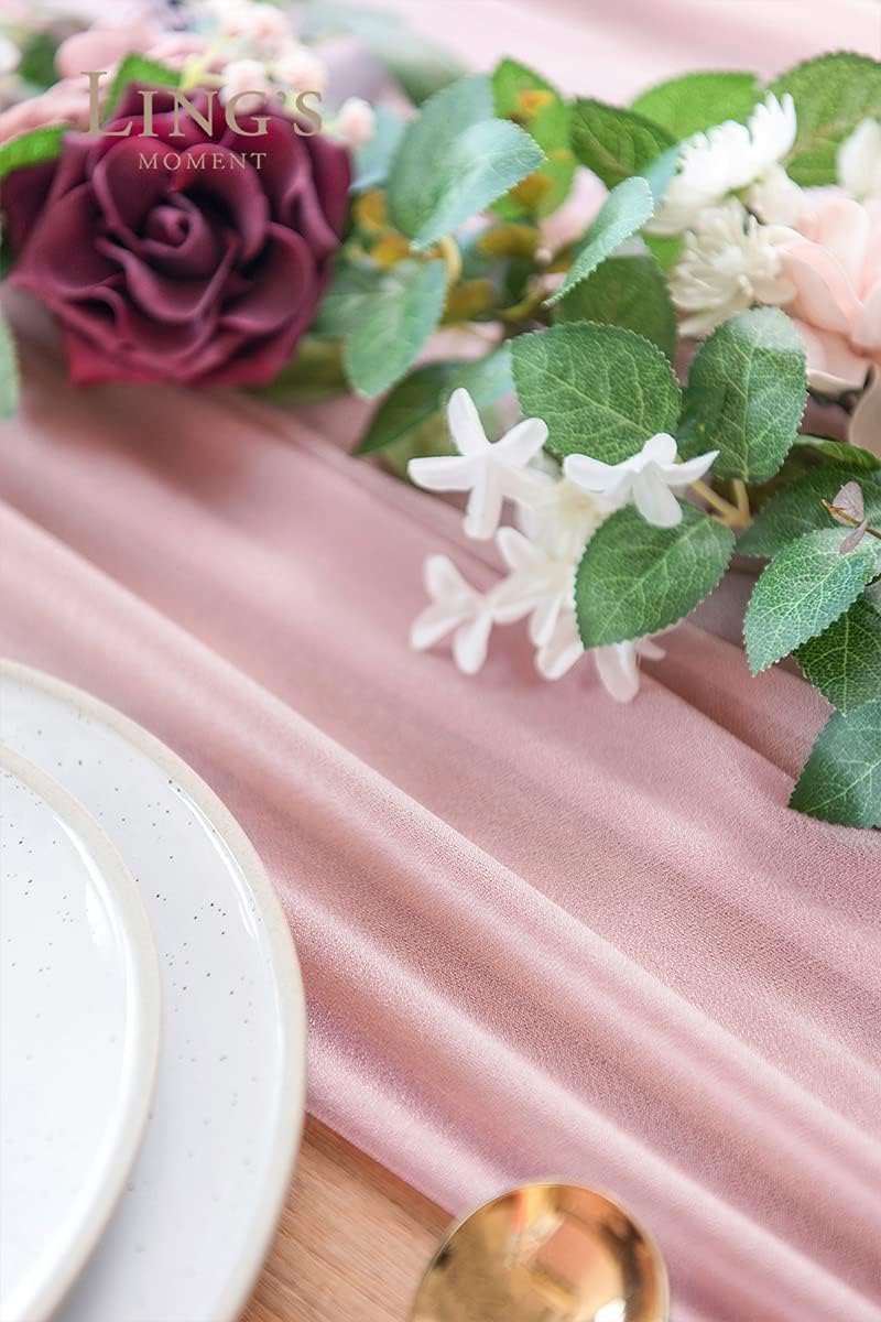 Beige Table Runner Chiffon Tab - Christmas Table Runner avis et prix