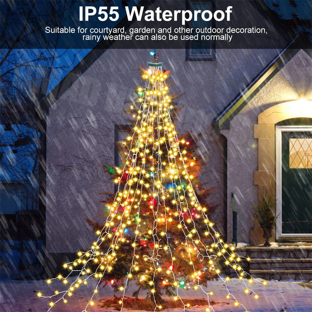 Christmas Tree Waterfall Light - Star Tree Topper avis et prix