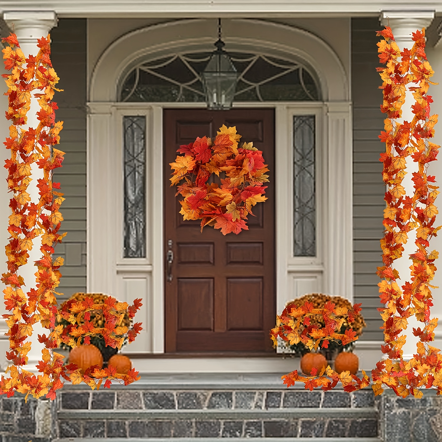 100CM Autumn Artificial Maple  - Christmas Wreath Fake avis et prix