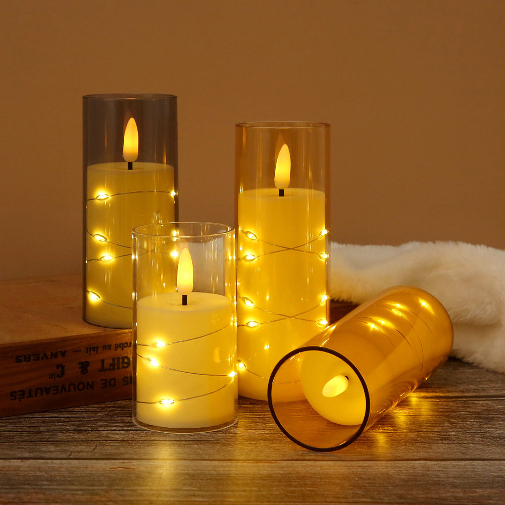 3pcs/set LED Copper Wire Flame - Holiday Candle Set avis et prix