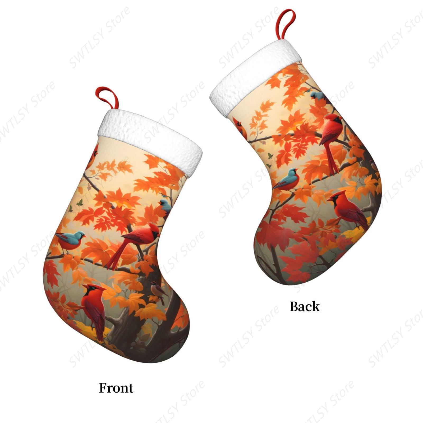 Fall Cardinal Birds and Maple- - Christmas Stocking Hanging avis et prix
