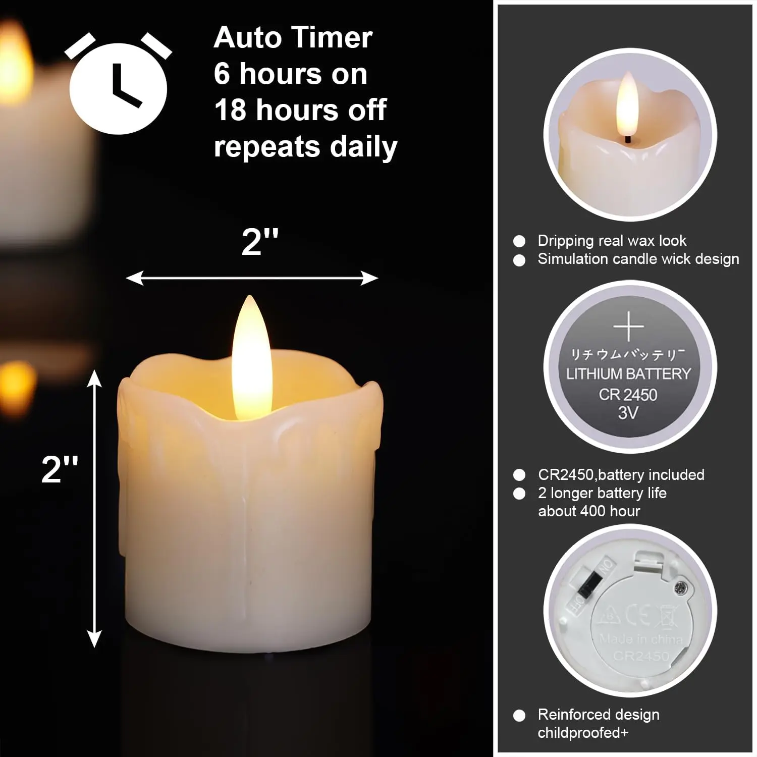 Flameless Votive Candles with  - Holiday Candle Set avis et prix