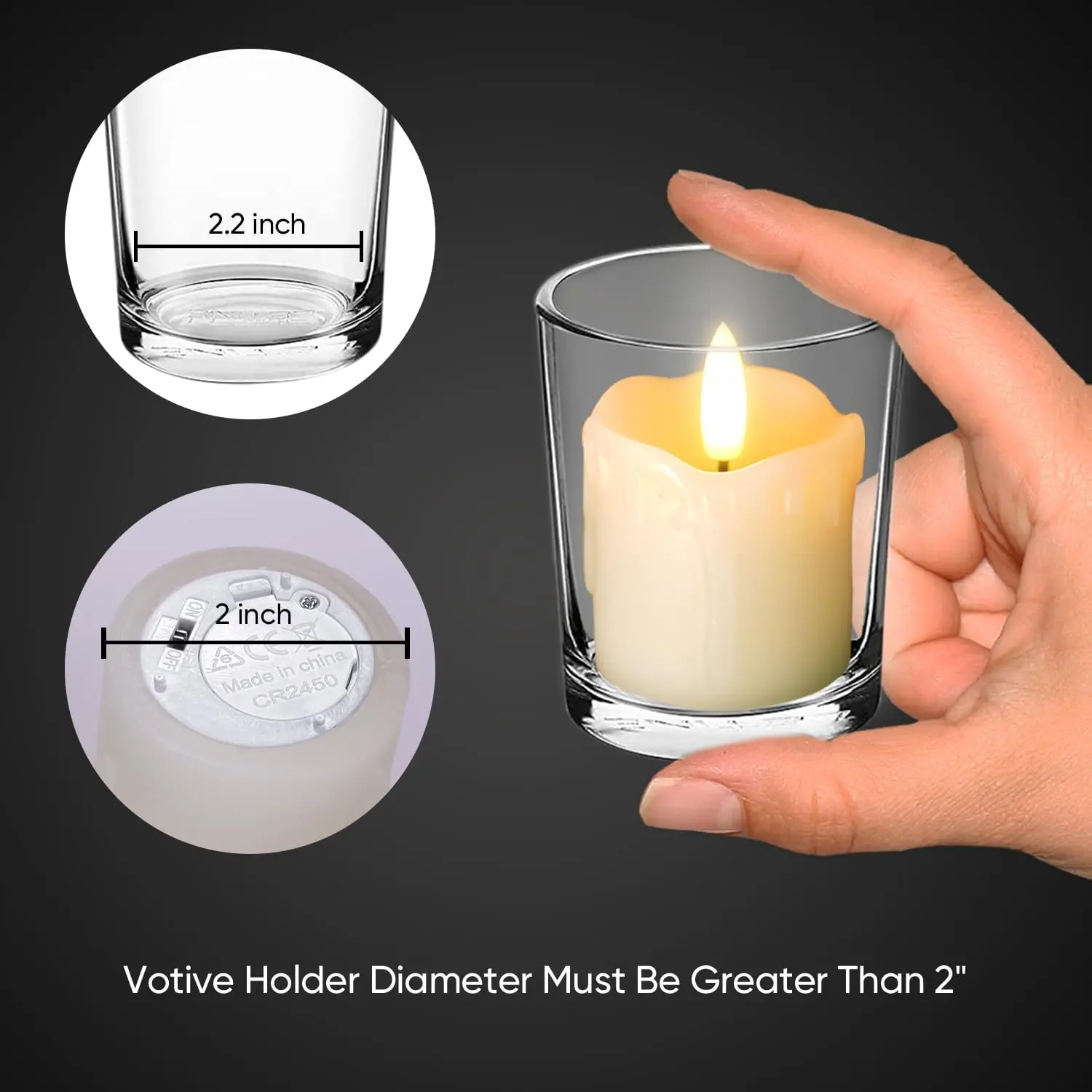 Flameless Votive Candles with  - Holiday Candle Set avis et prix