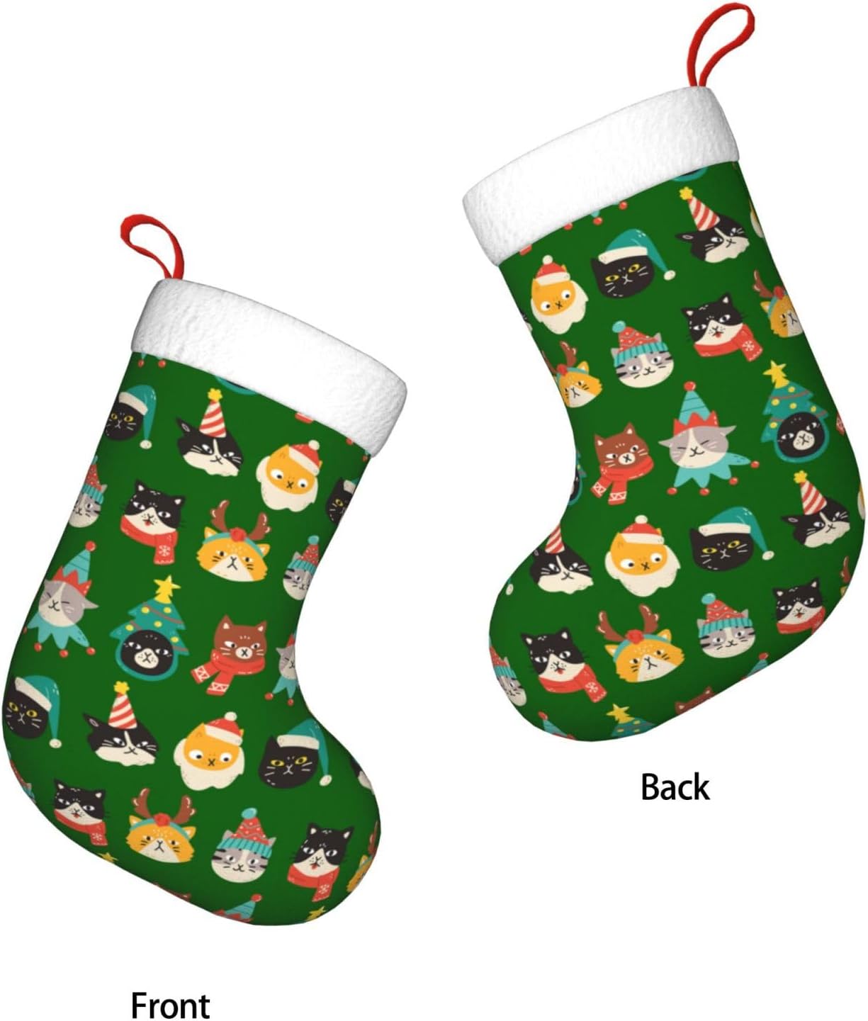 Cute Cats Green Christmas Stoc - Christmas Stocking Hanging avis et prix