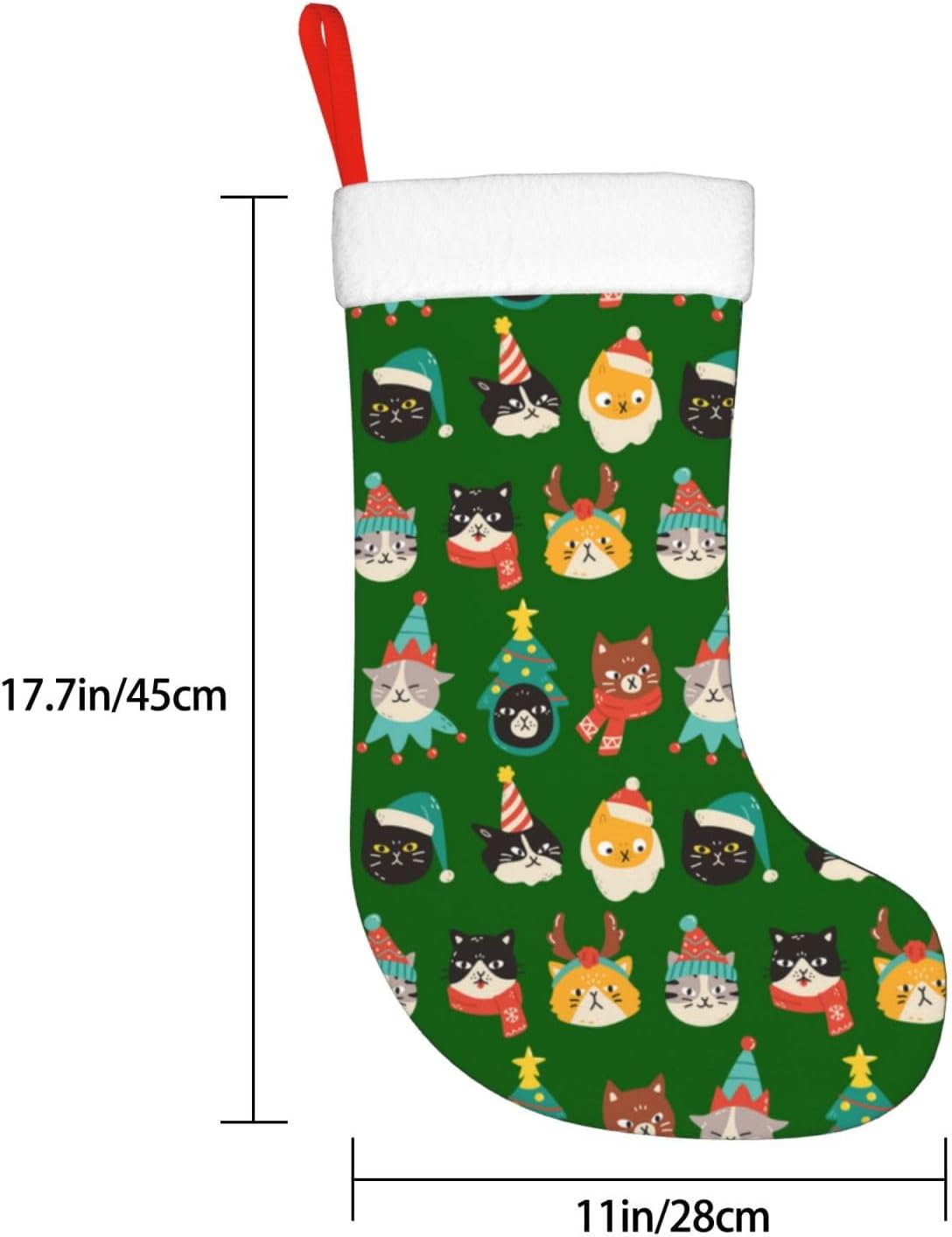 Cute Cats Green Christmas Stoc - Christmas Stocking Hanging avis et prix
